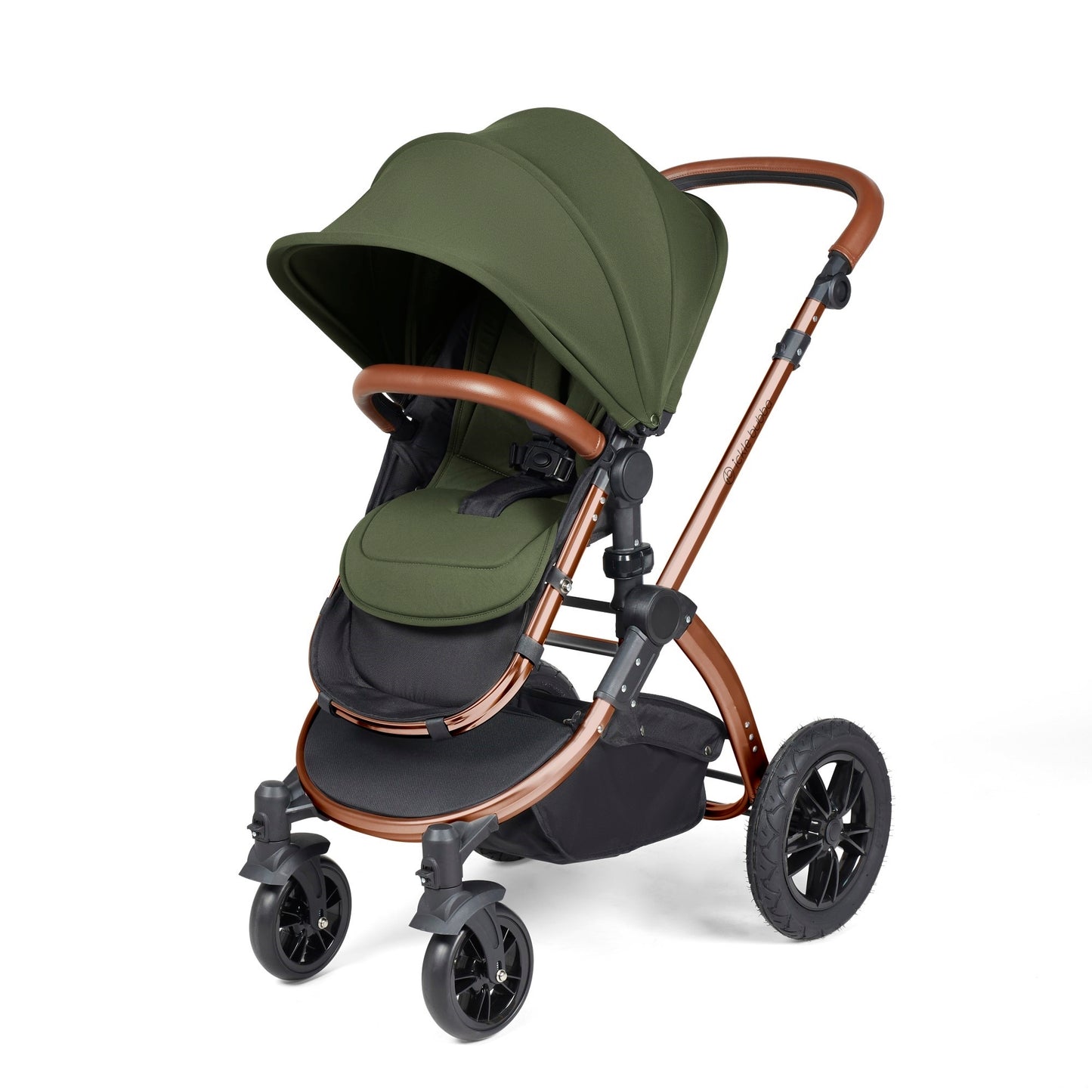 Ickle Bubba Stomp Luxe All-in-One I Size Travel System With Isofix Base (Stratus) Woodland on Bronze