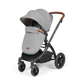 Ickle Bubba Stomp Luxe All-in-One I Size Travel System With Isofix Base (Stratus) Pearl Grey on Black