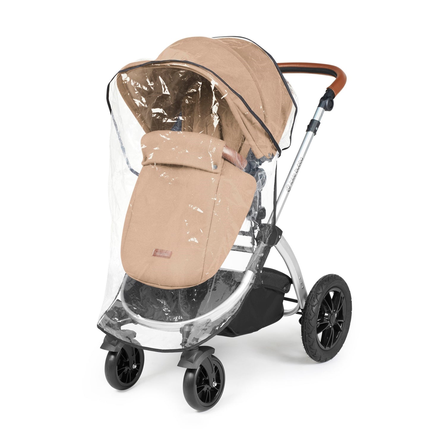 Ickle Bubba Stomp Luxe 12 Piece Travel System with i-Size Cirrus Car Seat & ISOFIX Base Desert on Silver