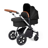Ickle Bubba Stomp Luxe All-in-One Travel System With Isofix Base (Galaxy) Midnight On Silver