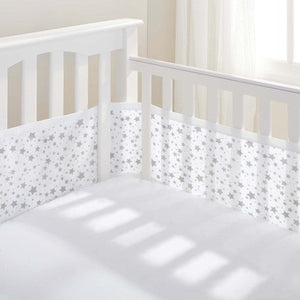 Breathable Baby Mesh Liner Twinkle Grey Stars Nursery