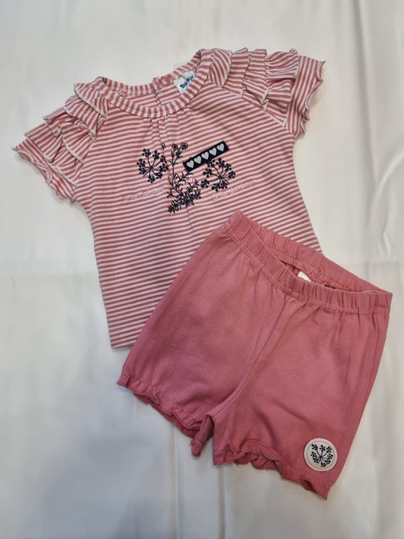 Girls T-Shirt And Shorts 2 Colours 1 Month Dark Pink Clothing