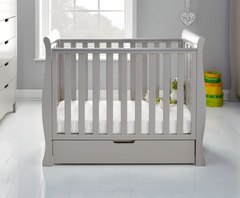 Obaby Stamford Space Saver Sleigh Cot - Warm Grey