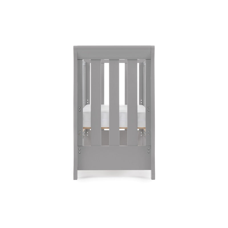 Obaby Stamford Space Saver Sleigh Cot - Warm Grey