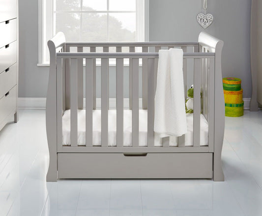 Obaby Stamford Space Saver Sleigh Cot - Warm Grey