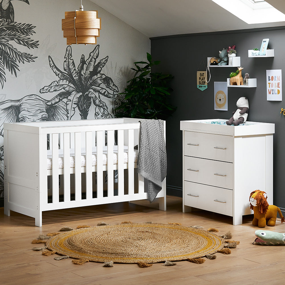 Obaby Nika 2 Piece Room Set - White Wash Baby & Toddler Furniture Sets