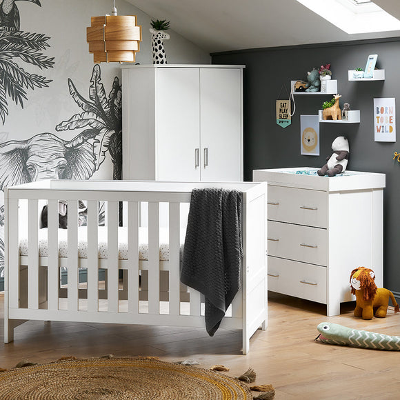 Obaby Nika 3 Piece Room Set - White Wash Baby & Toddler Furniture Sets