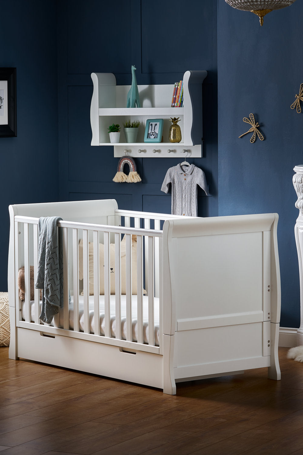 Obaby Stamford Classic Sleigh Cot Bed - White