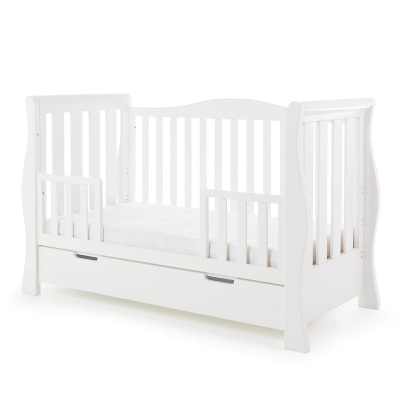 Obaby Stamford Luxe Sleigh Cot Bed - White