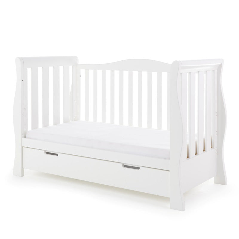 Obaby Stamford Luxe Sleigh Cot Bed - White