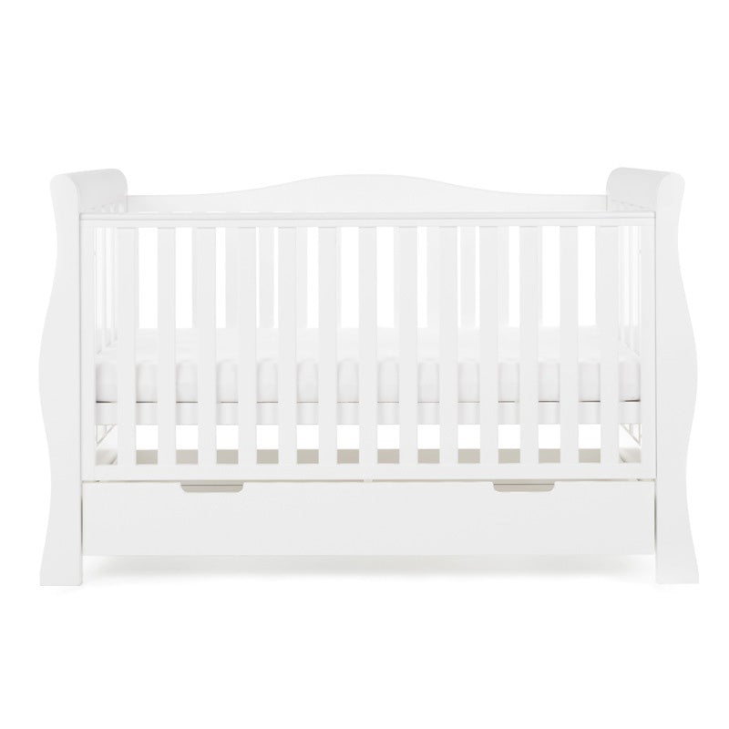 Obaby Stamford Luxe Sleigh Cot Bed - White