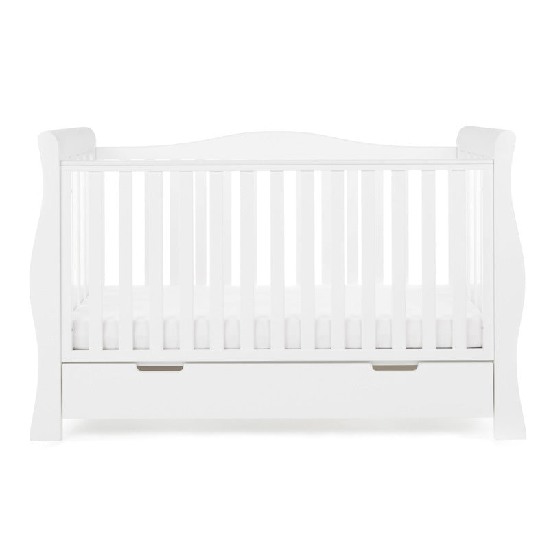 Obaby Stamford Luxe Sleigh Cot Bed - White