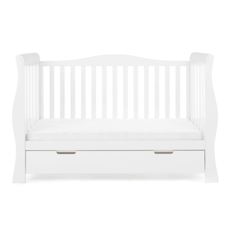Obaby Stamford Luxe Sleigh Cot Bed - White