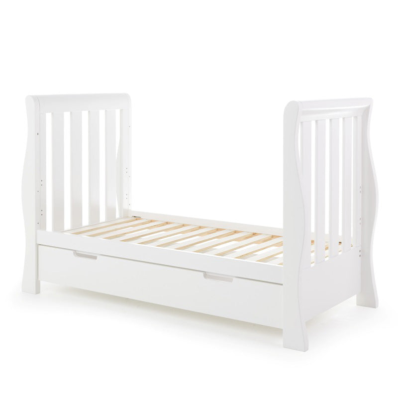Obaby Stamford Luxe Sleigh Cot Bed - White