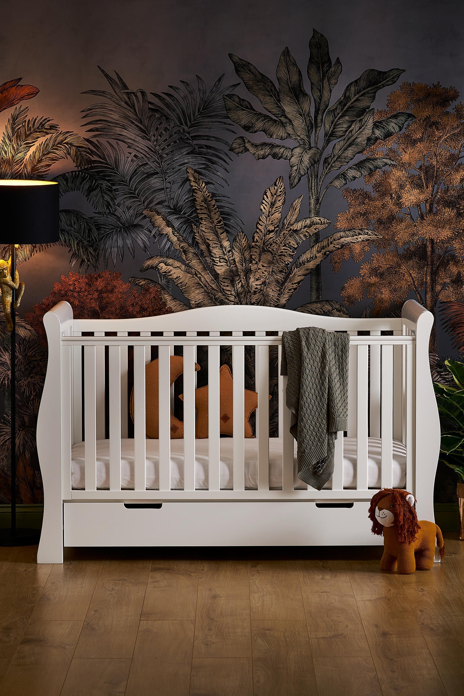 Obaby Stamford Luxe Sleigh Cot Bed - White