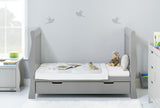 Obaby Stamford Luxe Sleigh Cot Bed - Warm Grey