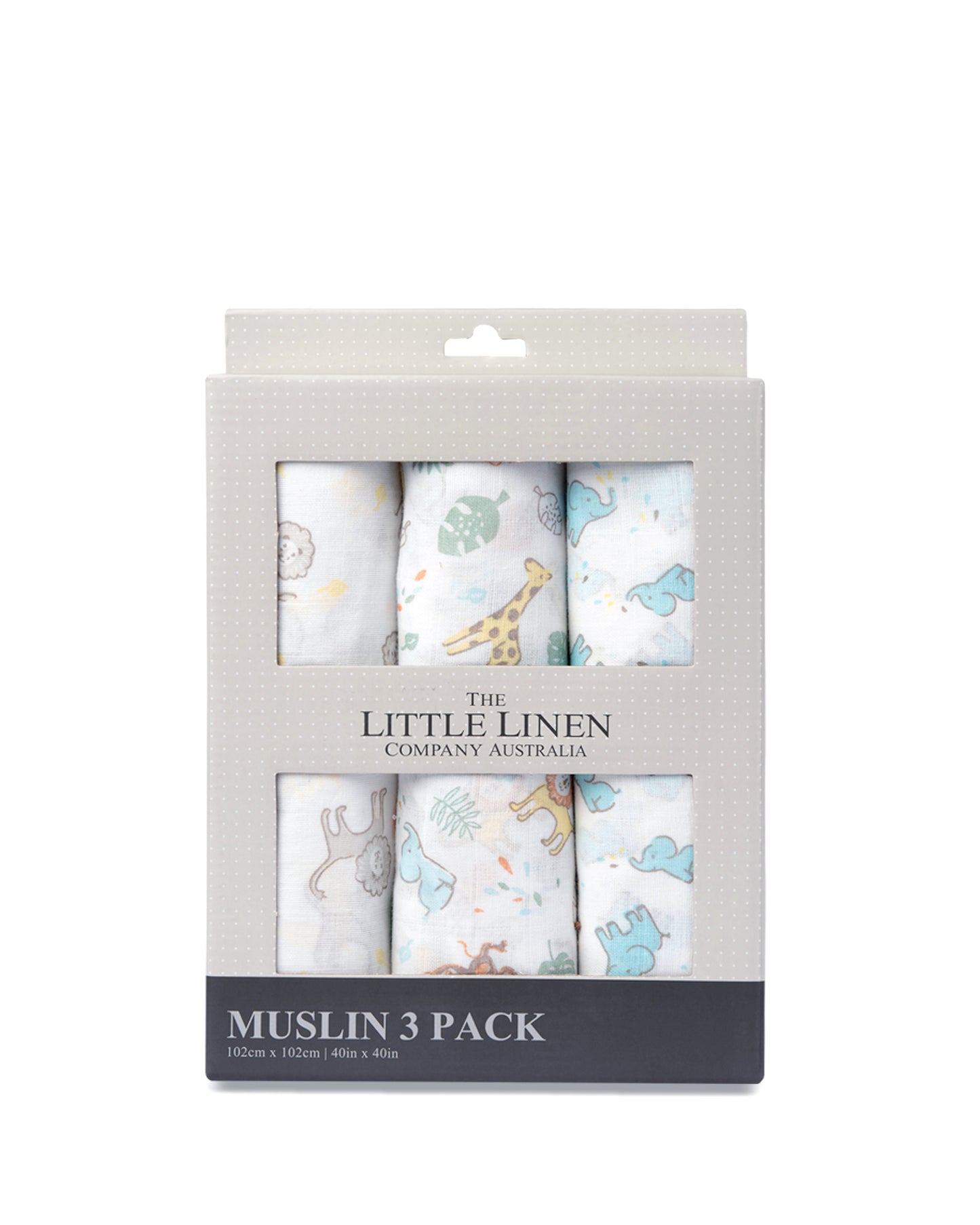 Little Linen 3 Pack Muslin Prints-Safari Bear