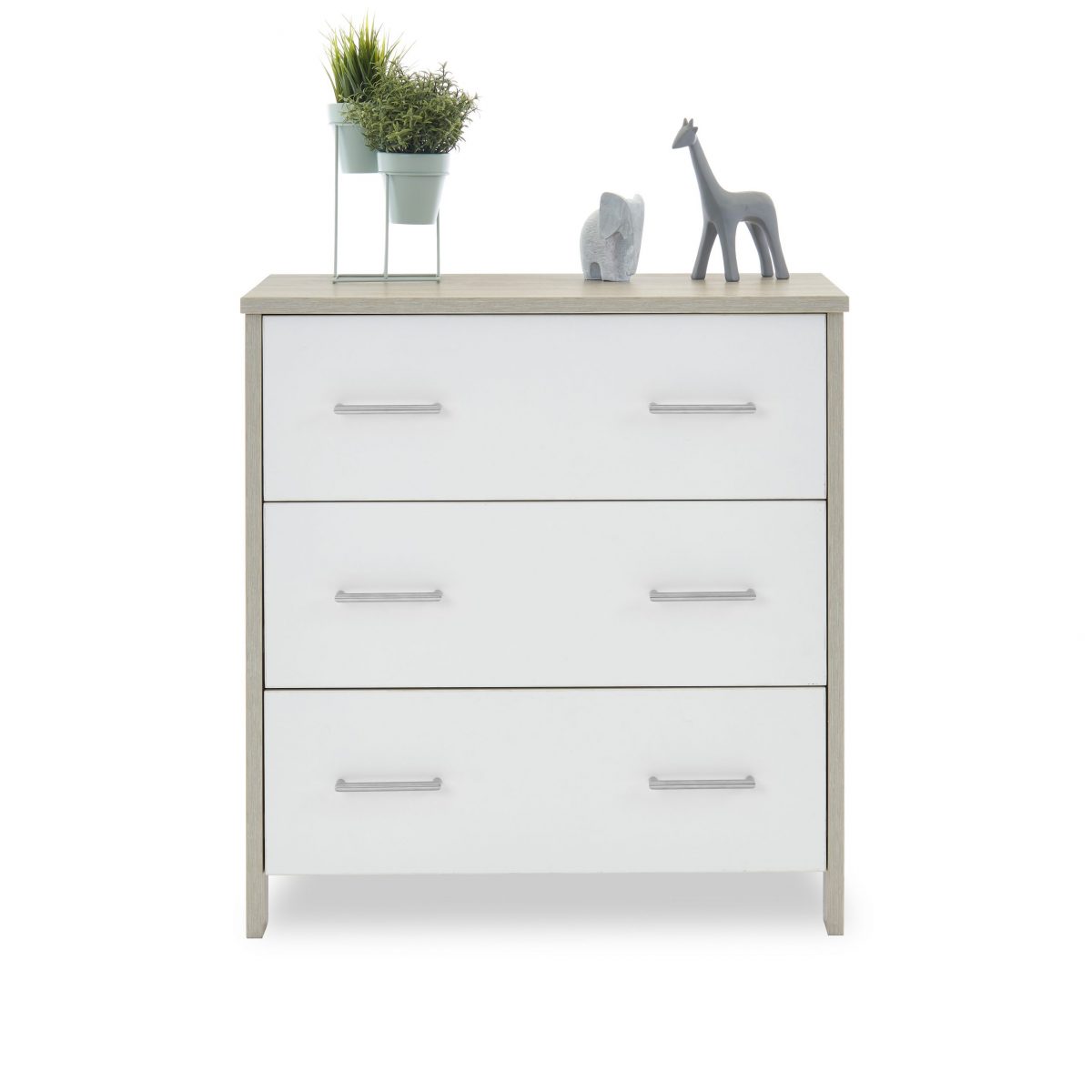 Obaby Nika Closed Changing Unit - Grey Wash & White Unit