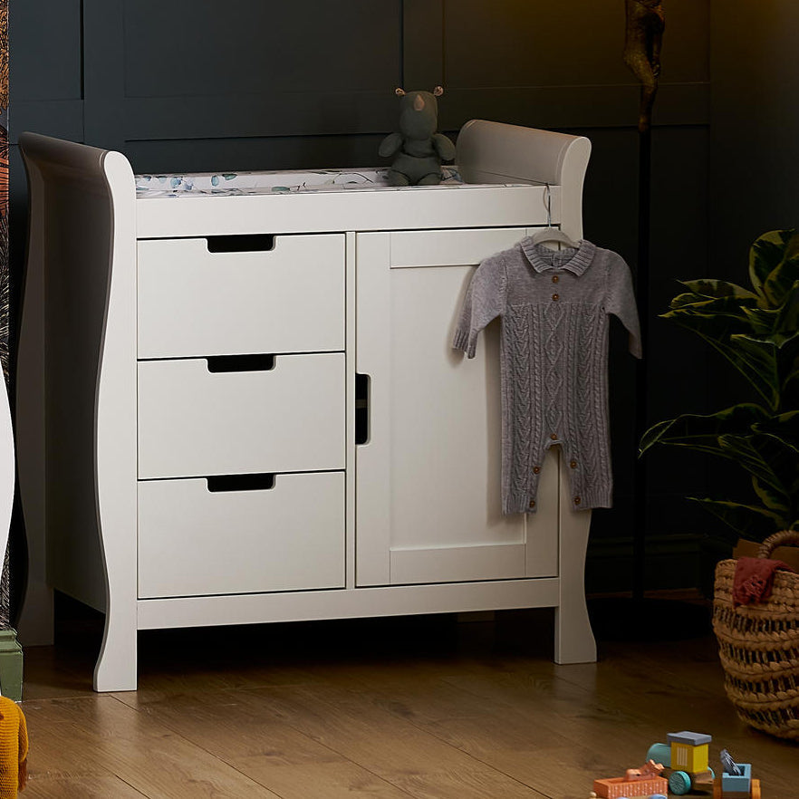 Obaby Stamford Sleigh Closed Changing Unit - White Unit