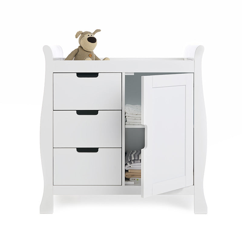 Obaby Stamford Sleigh Closed Changing Unit - White Unit