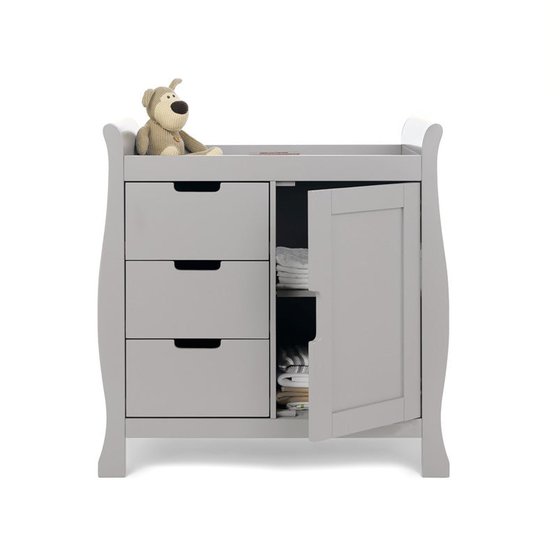Obaby Stamford Sleigh Closed Changing Unit - Warm Grey Unit