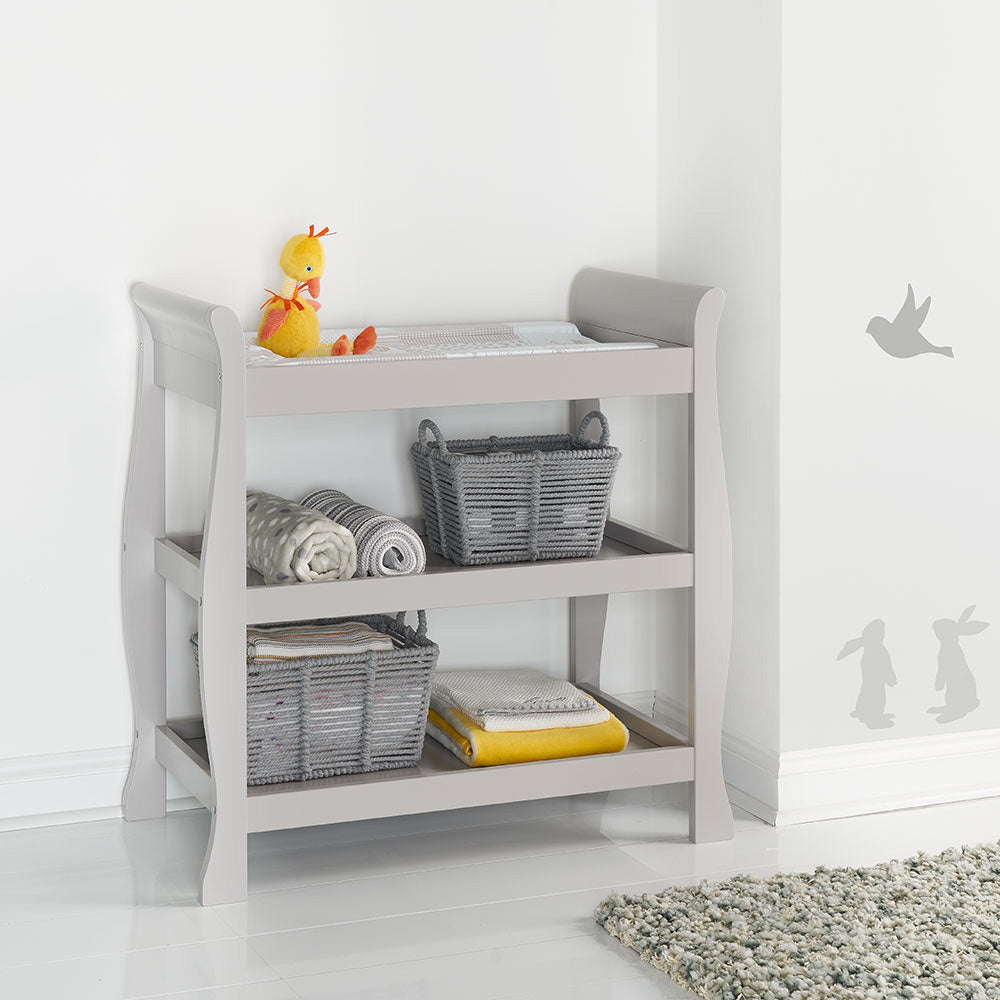 Obaby Stamford Sleigh Open Changing Unit - Warm Grey Unit