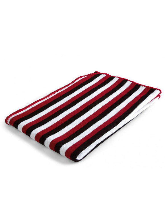 Baroo Striped Blanket - Black Red & White Nursery