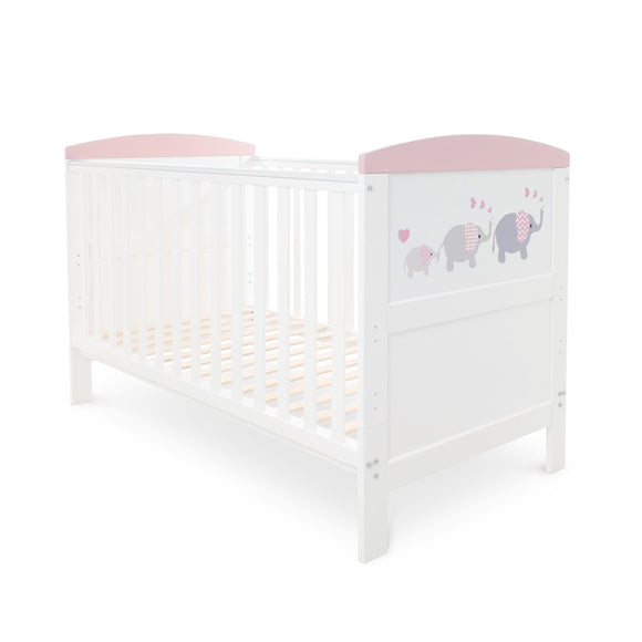 Ickle Bubba Coleby Style Cot Bed Elephant Love Pink