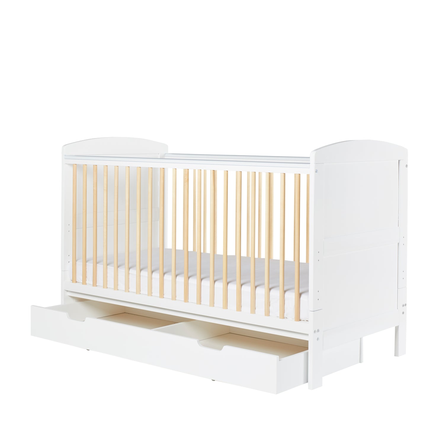Ickle Bubba Coleby Scandi Classic Cot Bed White and Under Drawer