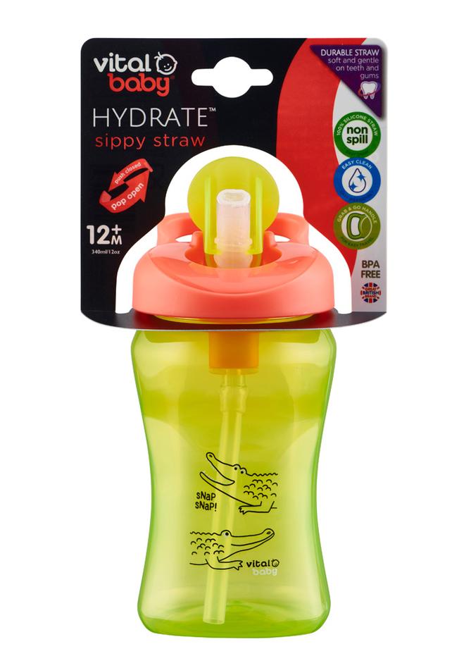 Hydrate Sippy Straw 340Ml 2 Colours Feeding