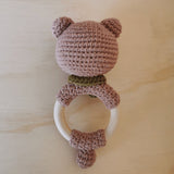 Croched Rattle Bear Ring Baby Rattle