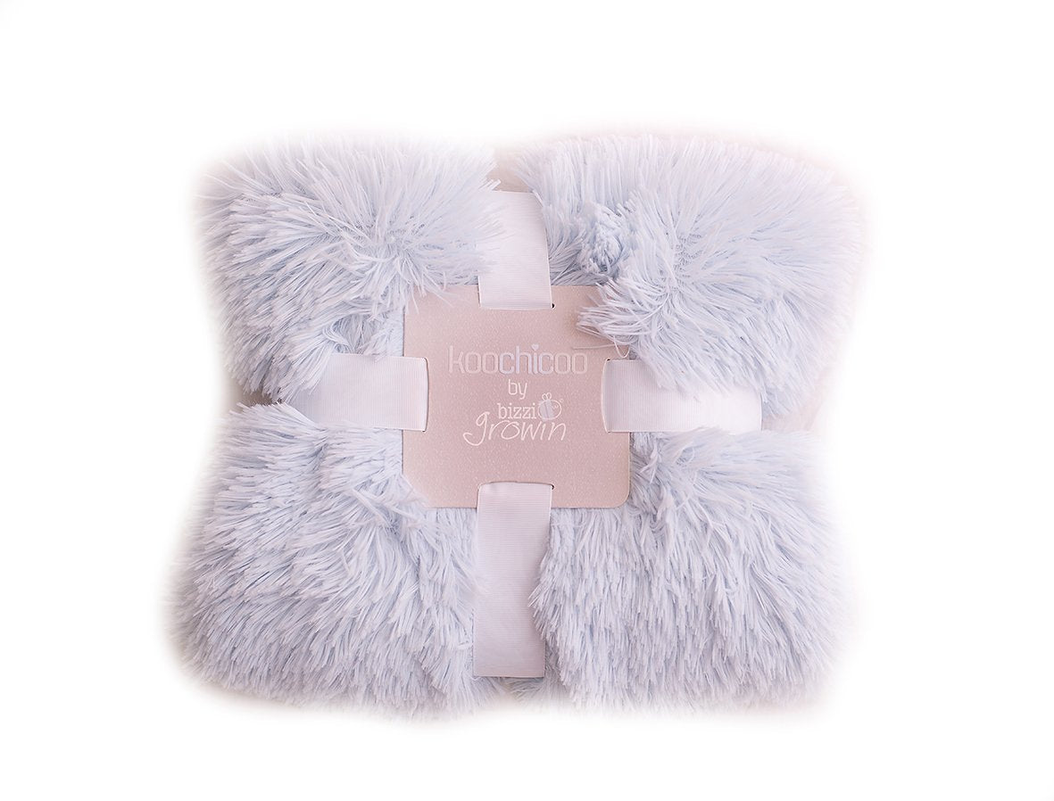 Koochicoo Powder Blue Fluffy Baby Blanket Nursery
