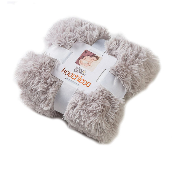 Koochicoo Whisper Grey Fluffy Baby Blanket Nursery
