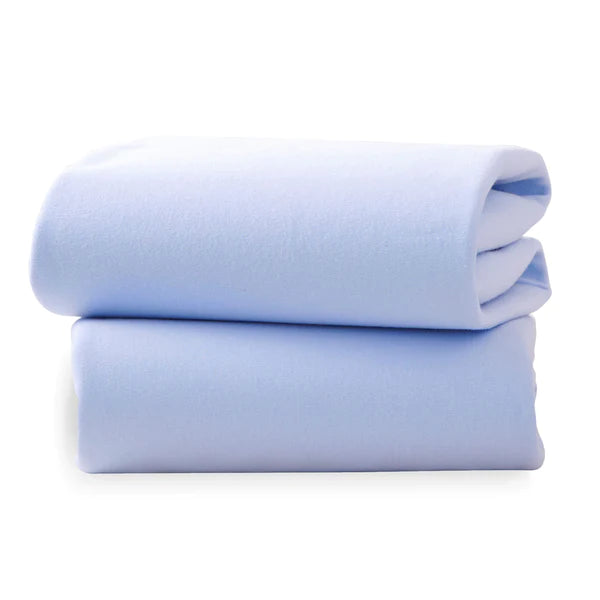 Clair-de-lune 2 Pack Fitted Cotton Moses Basket Sheets - 74 x 30 cm 3 Colours