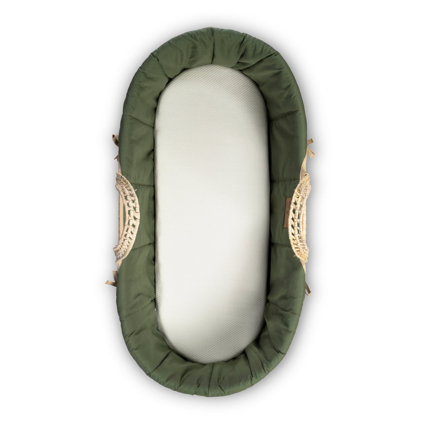 Clair-de-lune Organic Palm Moses Basket Forest Green