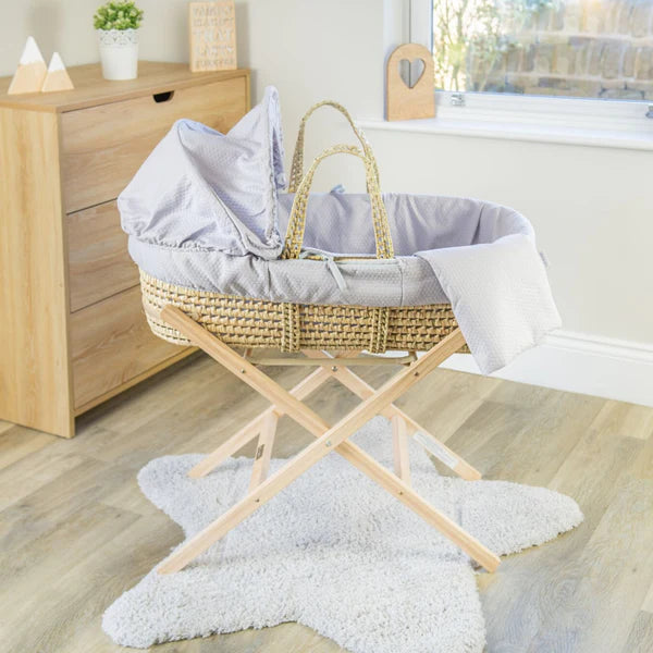 Clair-de-lune Cotton Dream Palm Moses Basket Grey