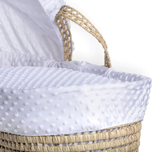 Clair-de-lune Dimple Palm Moses Basket White