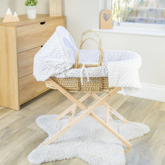 Clair-de-lune Dimple Palm Moses Basket White