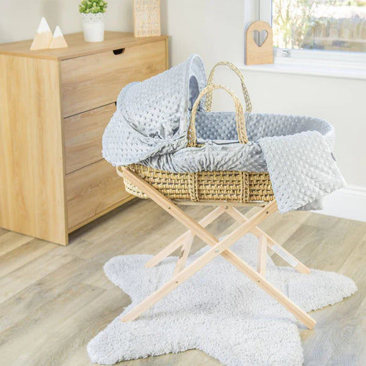 Clair-de-lune Dimple Palm Moses Basket Grey