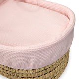 Clair-de-lune Waffle Palm Moses Basket Pink