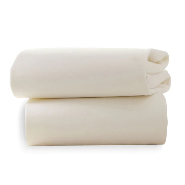 Clair-de-lune 2 Pack Fitted Cotton Moses Basket Sheets - 74 x 30 cm 3 Colours