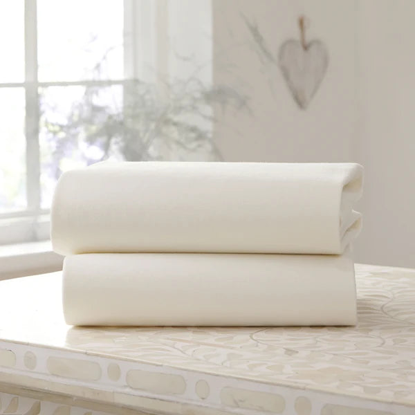 Clair-de-lune 2 Pack Fitted Cotton Moses Basket Sheets - 74 x 30 cm 3 Colours