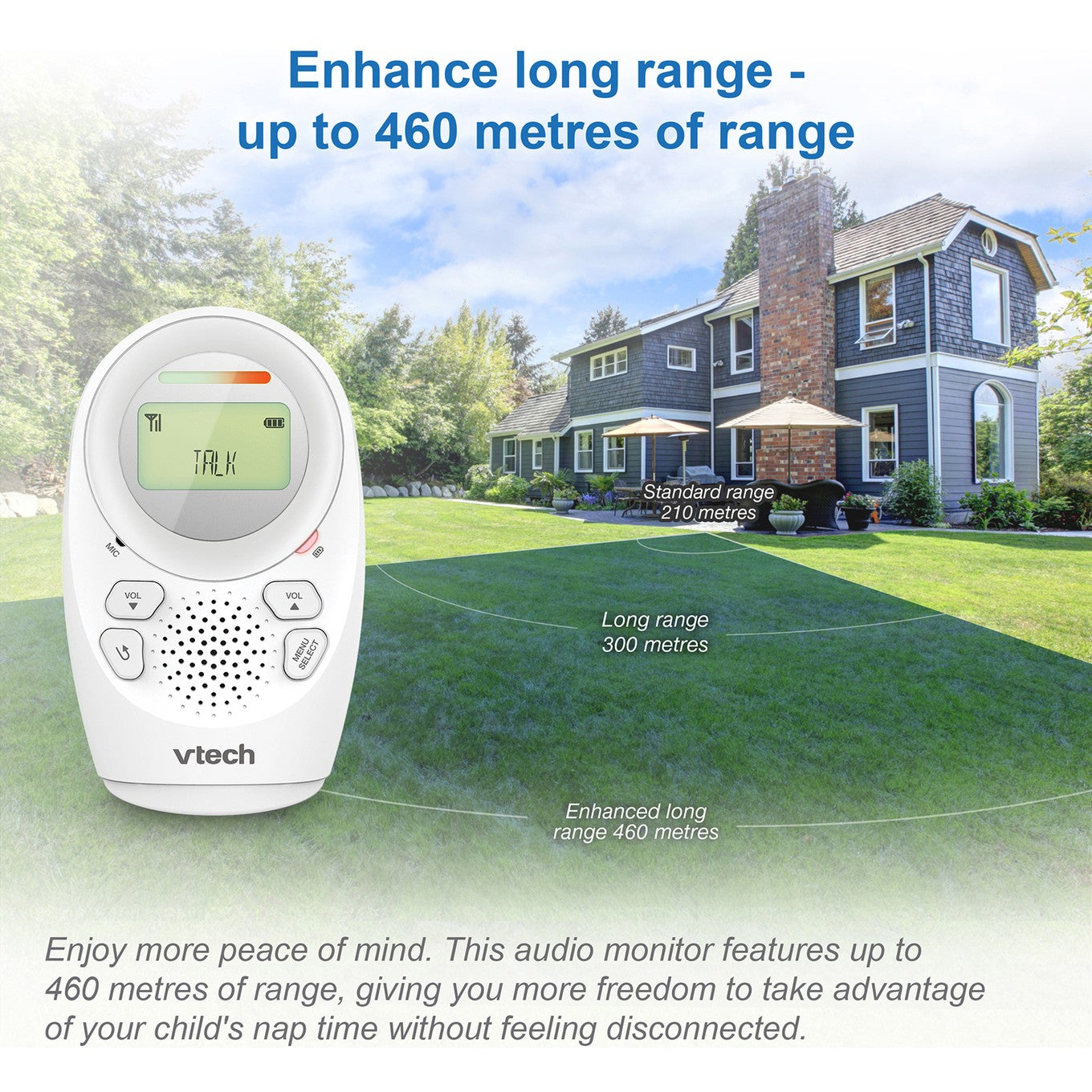 Vtech Dm1211 Enhanced Range Digital Audio Baby Monitor With Display Monitors