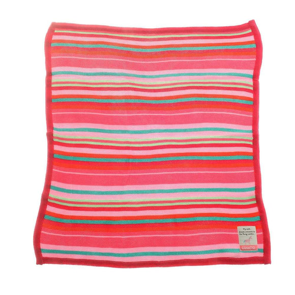 Cosatto Knitted Stripe Blanket Pinks Nursery