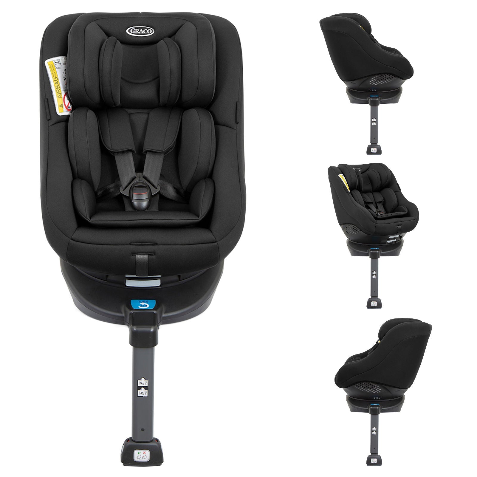 Graco Turn2Me Group 0+/1 Spin Rotate Isofix Car Seat - Black Baby & Toddler Seats
