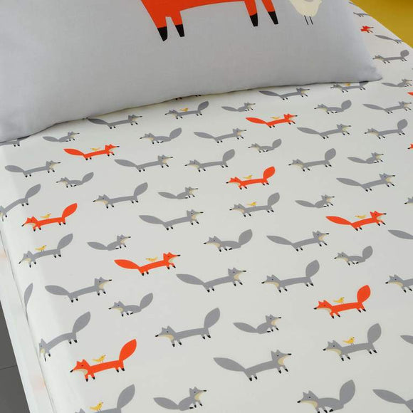 Mister Fox - 100% Cotton Cot Bed Fitted Sheets Cot Bed Bedding Toddler