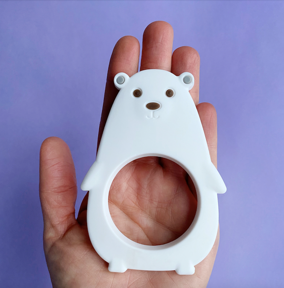 Molar Bear Teething Toy Minty Feeding