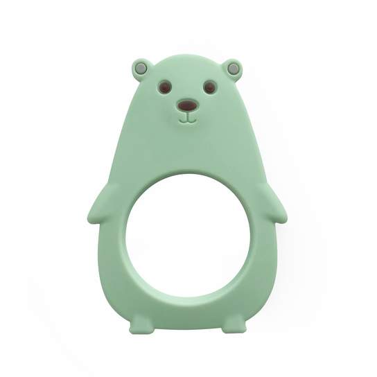 Molar Bear Teething Toy Minty Green Feeding