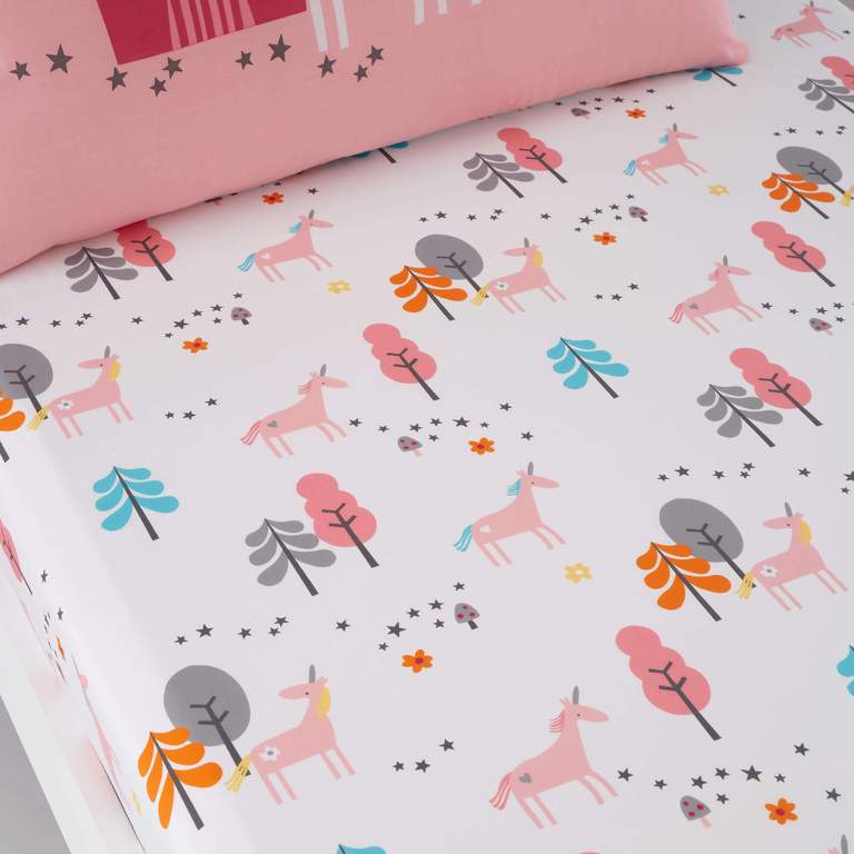 Unicornland - 100% Cotton Cot Bed Fitted Sheets Cot Bed Bedding Toddler
