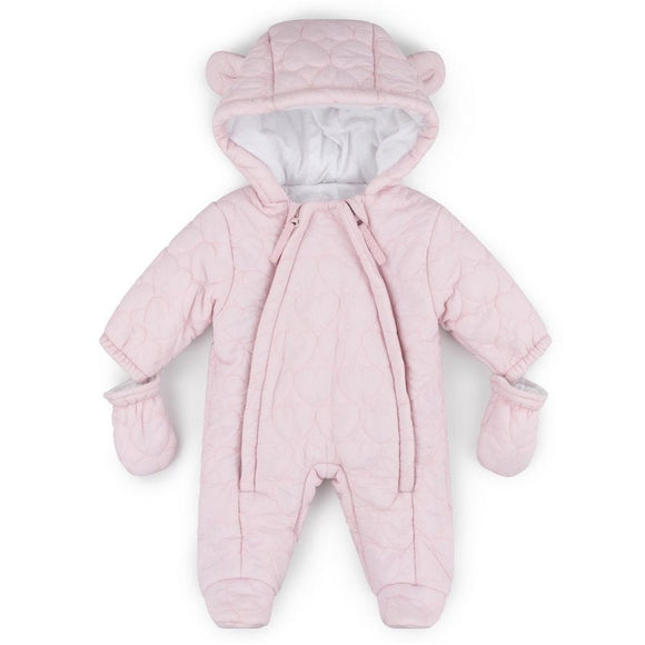 Baby Pink Quilted Snowsuit Snowsuit